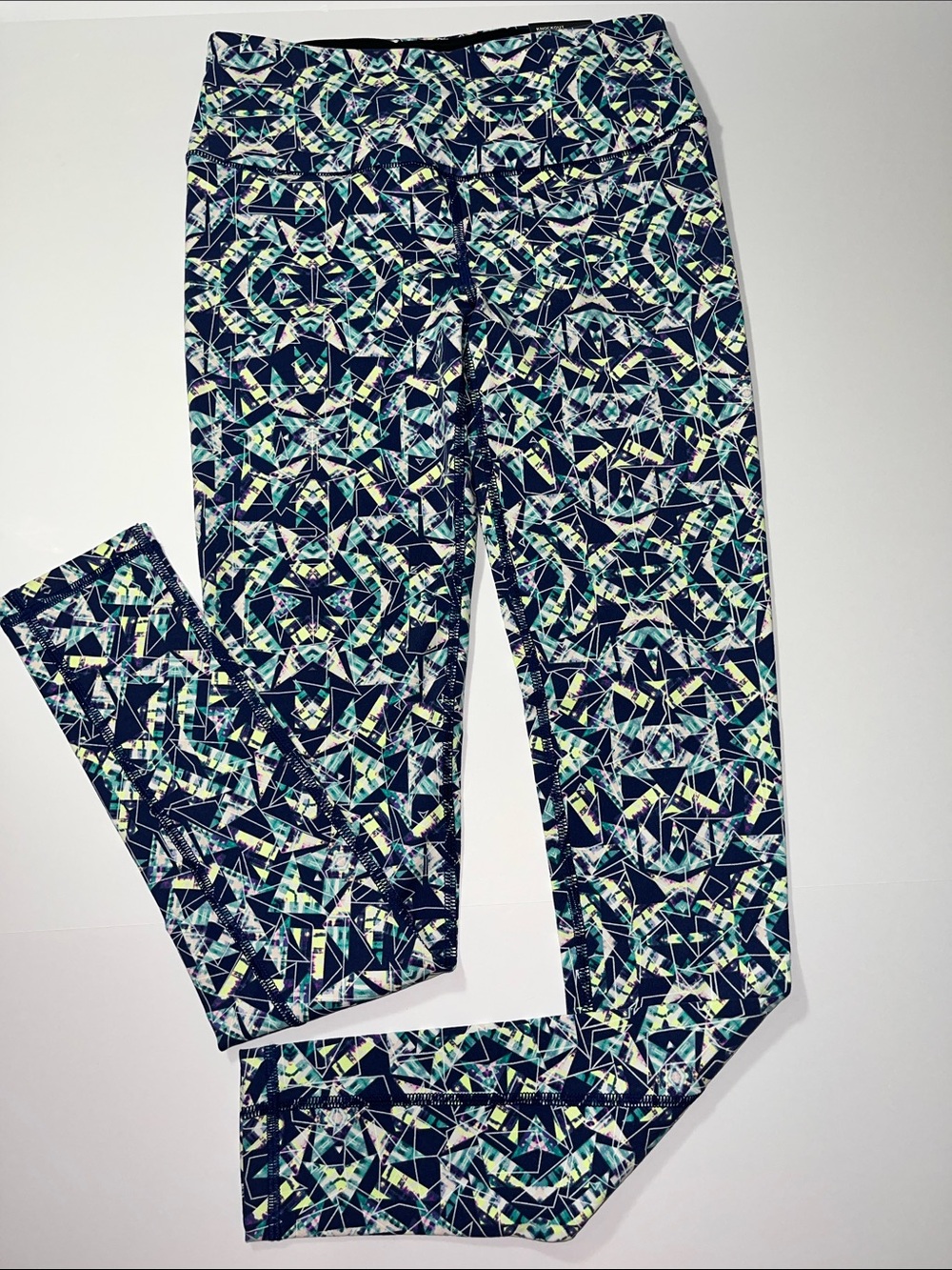 Victoria's Secret Geometric Print Jeggings in Navy, Teal, and Mint